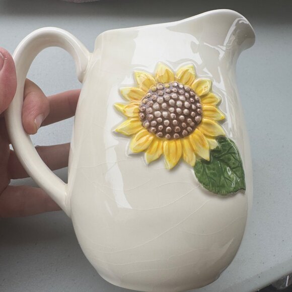 Vintage Otagiri Sunflower Pitcher Juice Or Creamer 5.5” Creative Collection - Picture 3 of 6